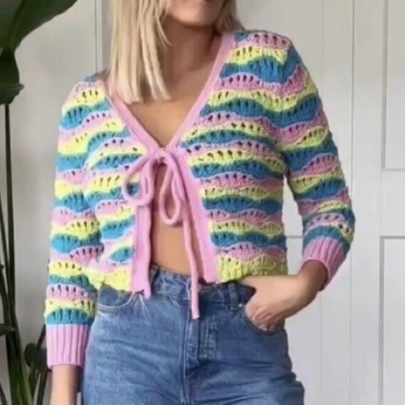 Zara NWT striped knit cardigan - Picture 4 of 11